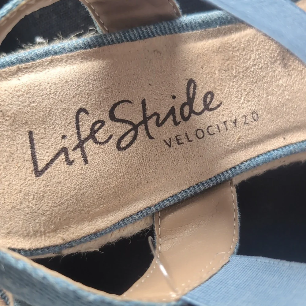 Life Stride Women's Denim Espadrilles Boho Size 8.5